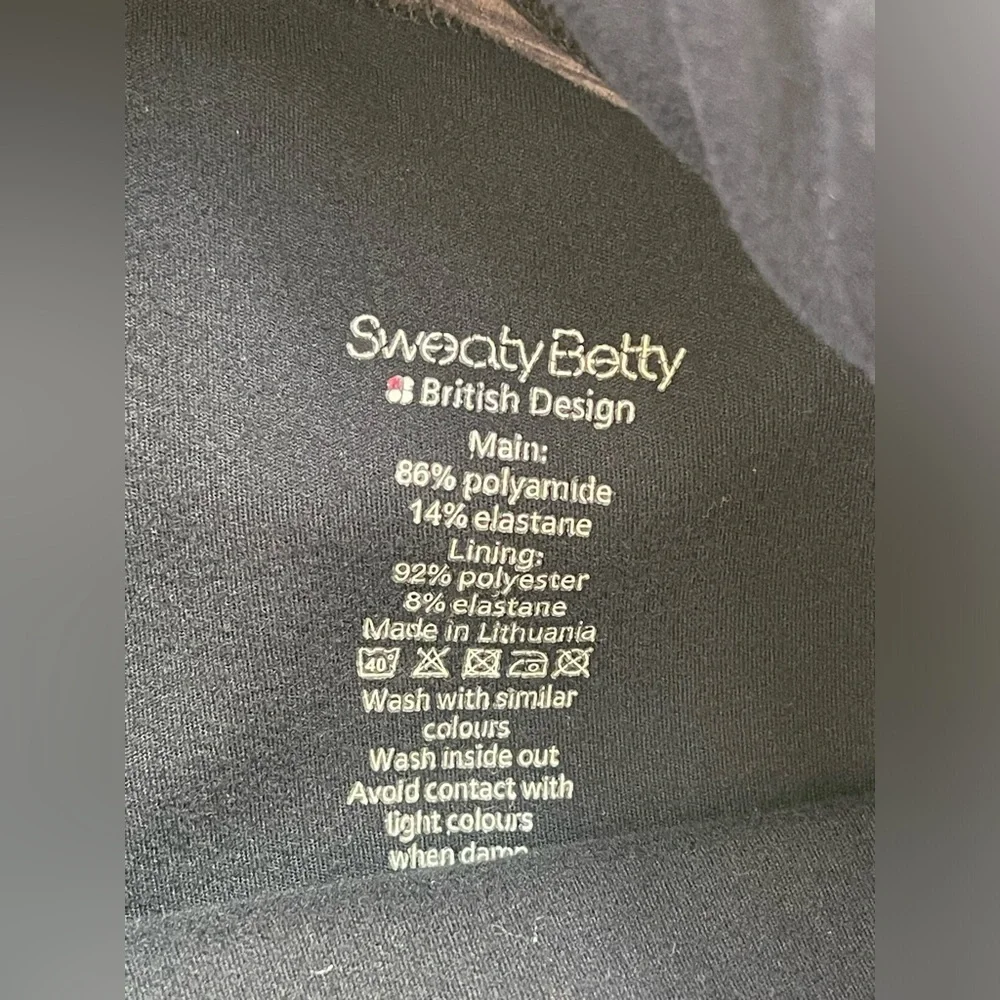 Sweaty Betty Trail Tights leggings mid rise black back pocket size XS